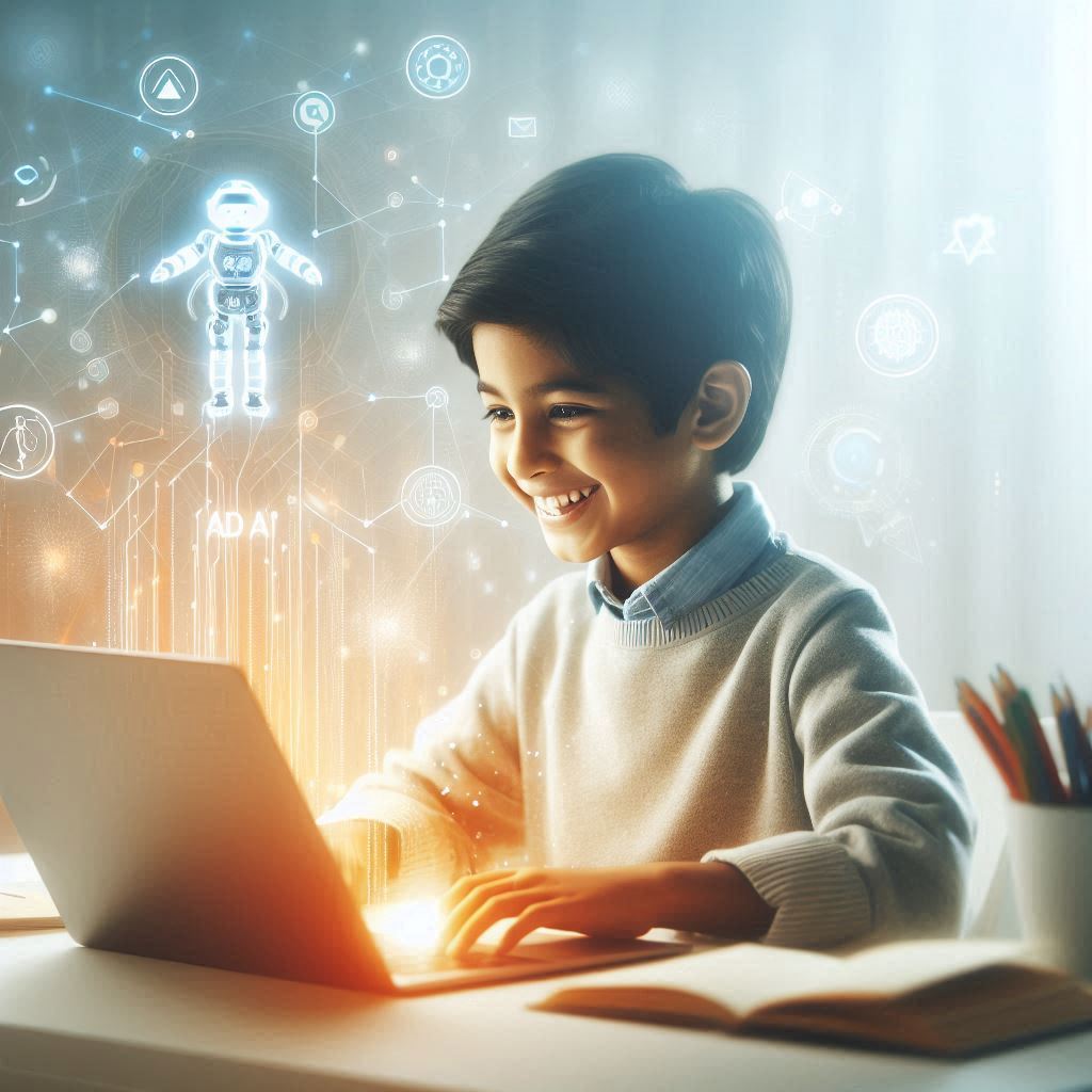 Students building AI projects